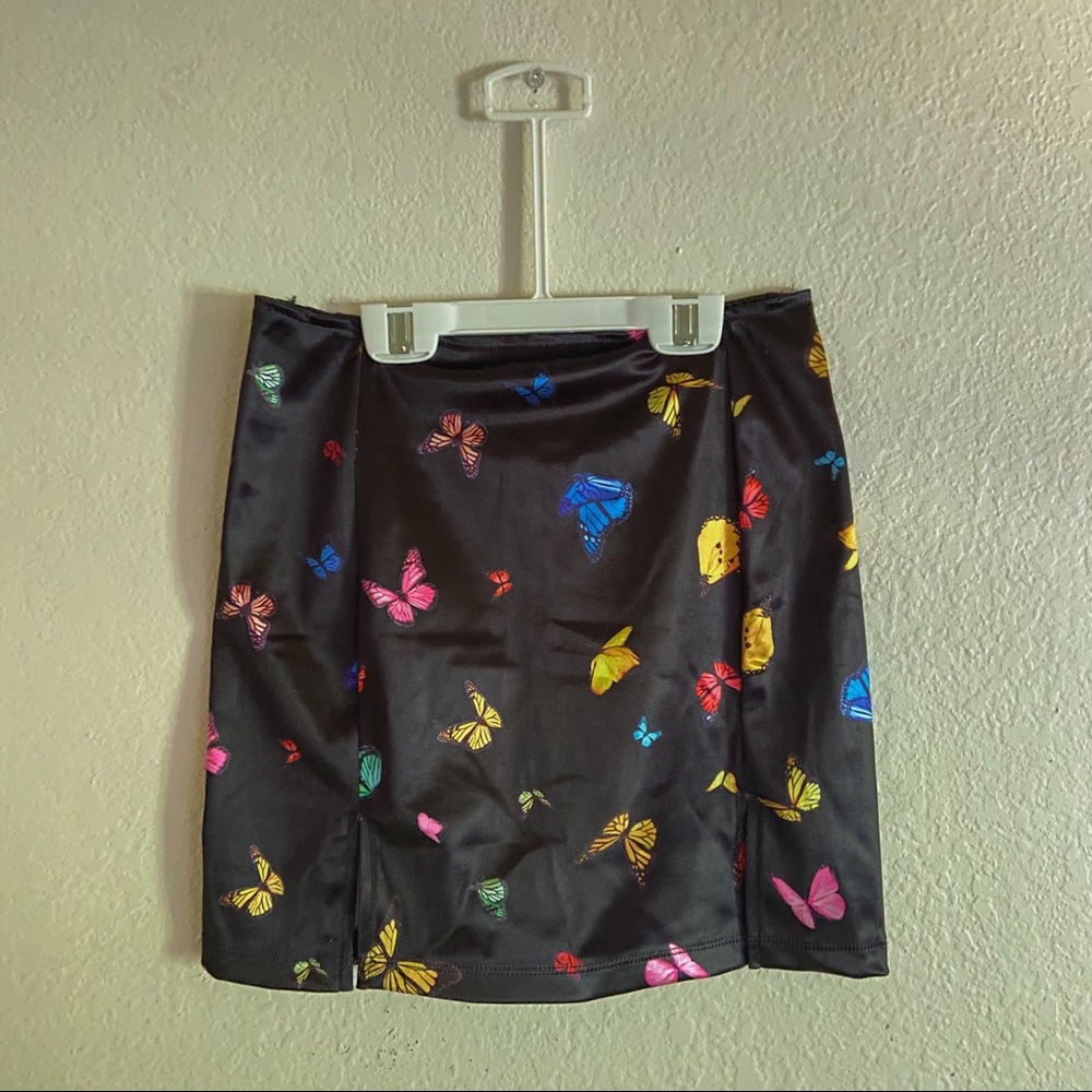 MOTEL butterfly satin bodycon miniskirt 🦋